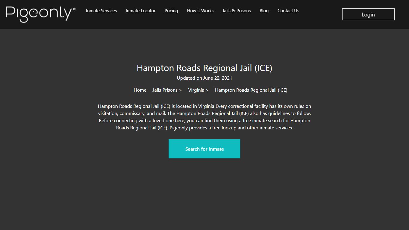 Hampton Roads Regional Jail (ICE) Inmate Search | Virginia